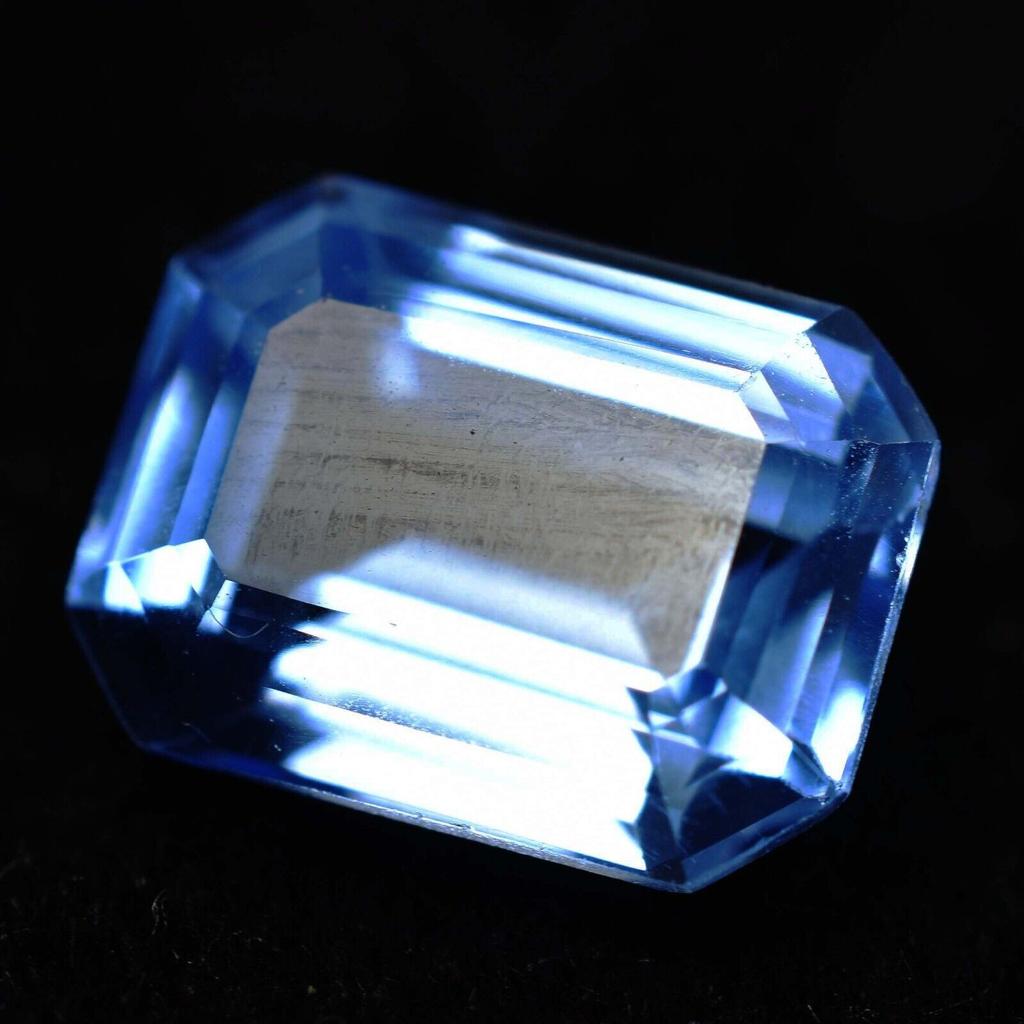 Natural Blue Sapphire Loose Gemstone 6.70 Ct Emerald Shape September Birthstone for Gem Collections