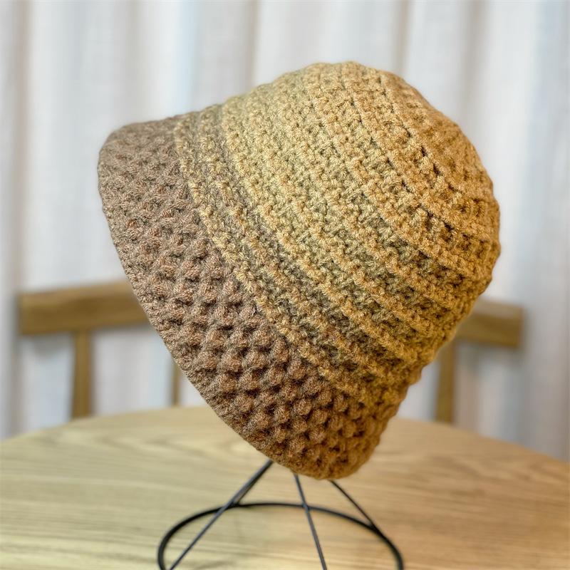 Woolen Hat, Knitted Hat for Women, Autumn and Winter Face-covering Bucket Hat, Versatile Casual Hat, Trendy Large Brim, Warm Fisherman Hat