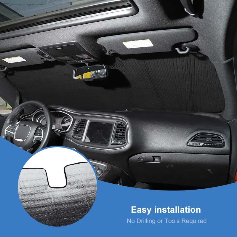 Car Front Windshield Sunshade Window Shade Foldable Sun Visor Cover Fit for Dodge Challenger 2009 Up Car Interior Accessories,1 Pc