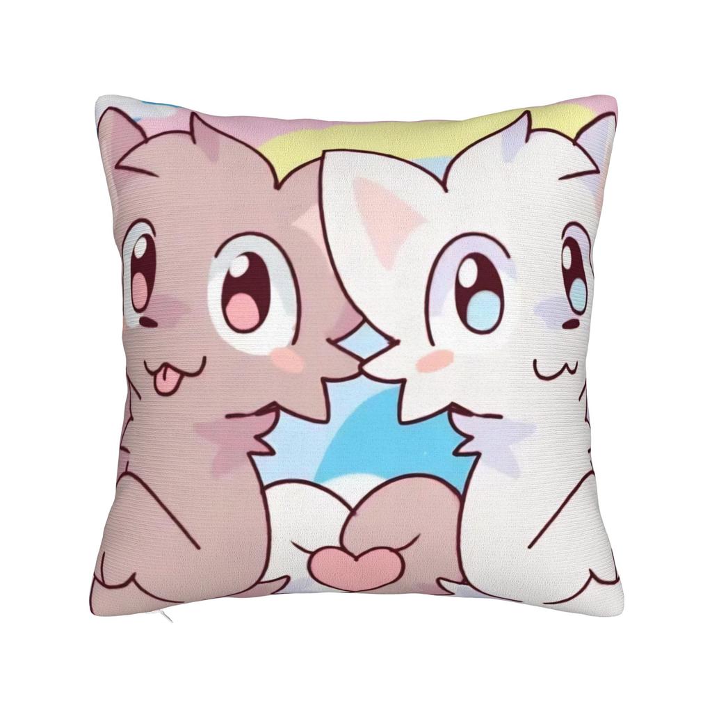 Boykisser Square Pillow Case Cat Cushion Cover Custom Zippered Decor Pillowcase for Car 18"