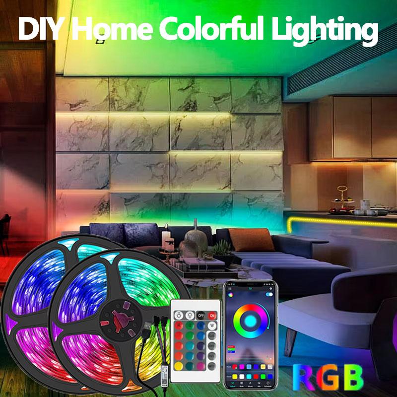 1-30m Bluetooth USB LED Strip Lights 5V 5050 RGB APP Remote Control Color Changing Flexible Tape TV Backlight Room Decoration