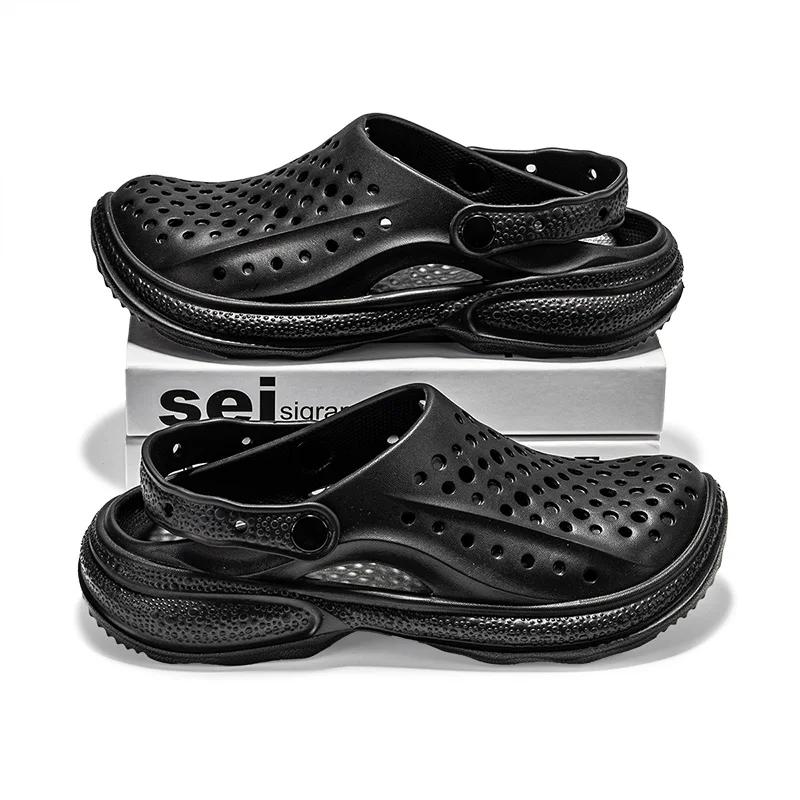 2024 Beach Outdoor Sandals Mens Slippers New Waterproof Summer Water Shoes Big Toe Holey Shoes For Men  Sandals Wrapped Slippers