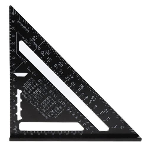 REYLNXR Triangle Ruler, Right Angle Ruler for Woodworking, Double-Sided Graduations, Aluminum Alloy Material, Measuring Instrument (17cm Triangle Rule