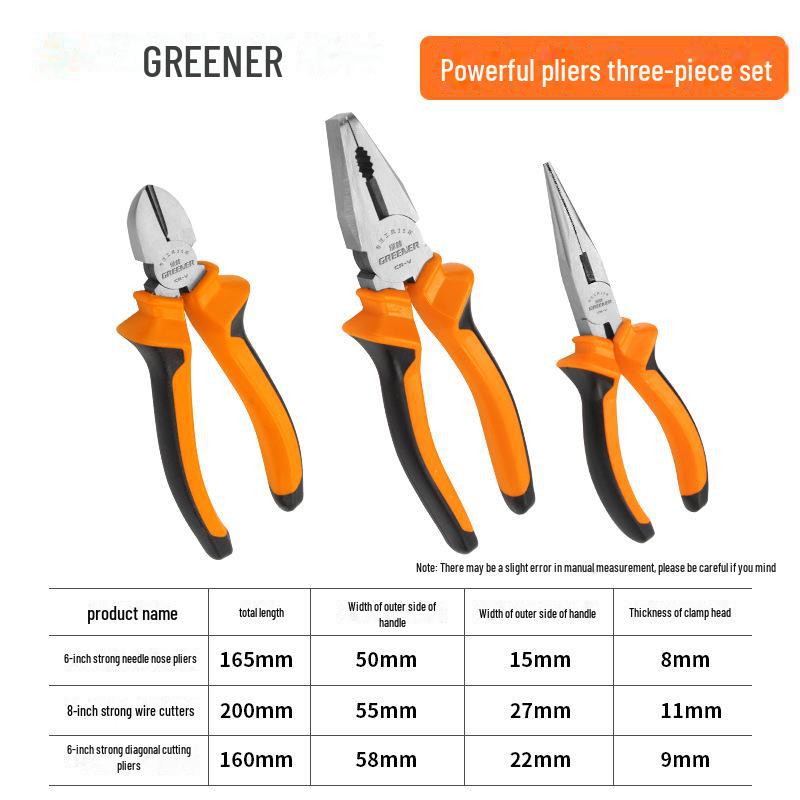 Green Forest 8-Inch Multi-Function Wire Cutters & Pliers – Industrial-Grade Hand Tool for Electricians