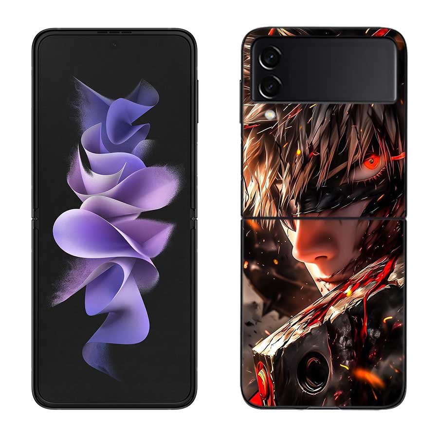 My Hero Bakugou Katsuki Phone Case For Samsung Z Flip 7 6 5G Galaxy Z Flip 5 4 3 Black Hard Cell Cover Luxury PC Shell Coque