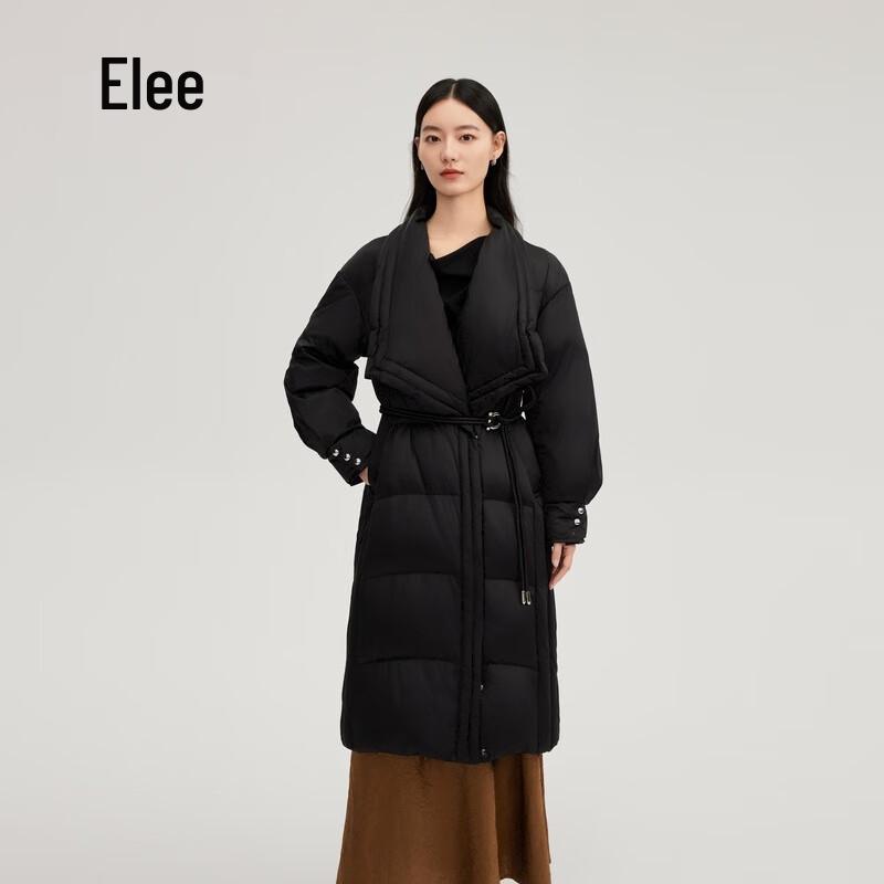 Ailaiyi Women's Elegant Long Lapel Down Jacket