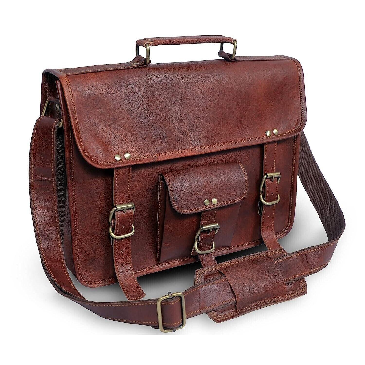 Женская винтажная коричневая сумка через плечо из козьей кожи — фото 3