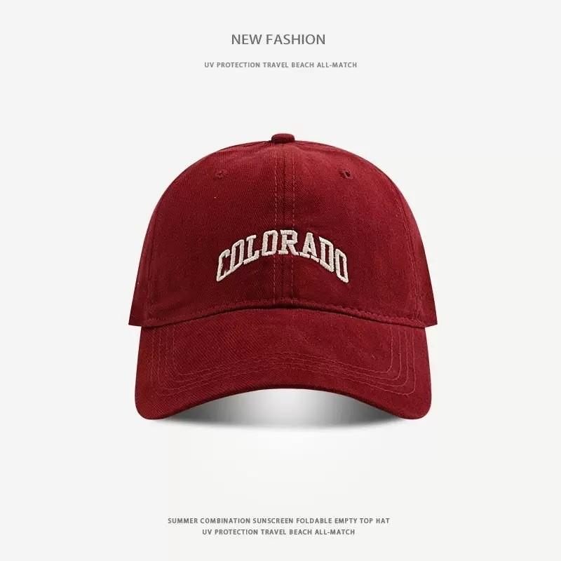 Embroidered Bear Baseball Cap With Wide Brim Adjustable Sun Protection For Casual Men Women