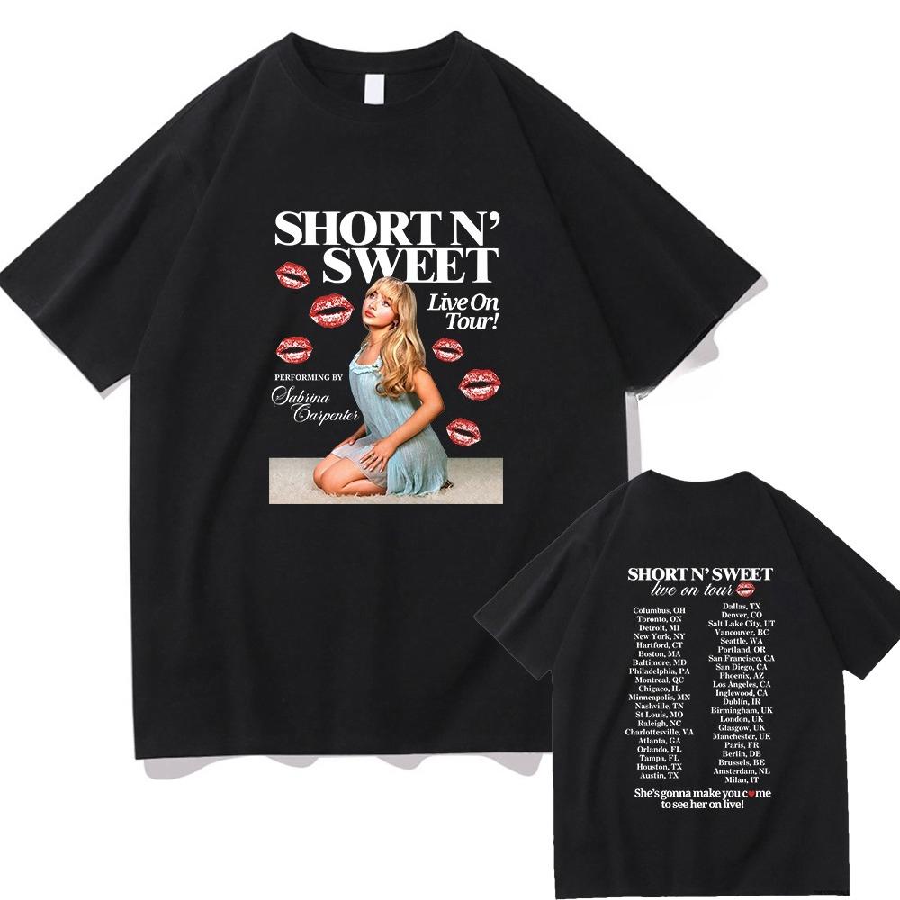 Sabrina Carpenter Short N' Sweet Album T Shirt Men/women Clothing Harajuku Vintage Unisex Graphic T Shirts Kawaii Clothes Summer