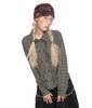 YOUTHBATH Corsage Checked Beanie_Brown