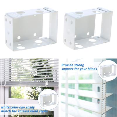 2/4 Pezzi Staffe per Tende alla Veneziana Staffe di Montaggio a Scatola Profilata Staffe Terminali per Binario Superiore Finestra Accessori per Tende per Bagno Cucina