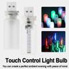 Usb Led Night Light Bulb Dimmable Multicolored Rgbw Frosted Glass Cover Touch Sensor Reading Lighting Bedside Laptop Bedroom Car