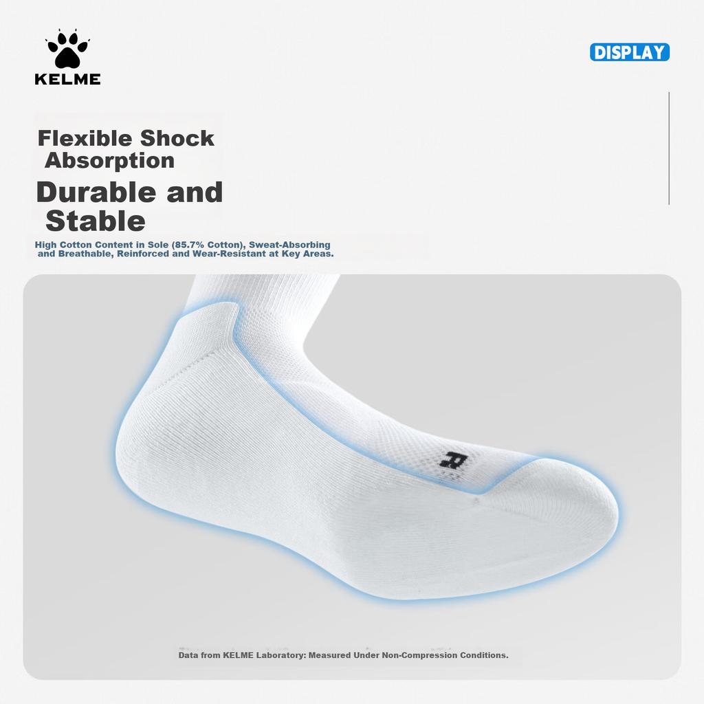 KELME 3-Pack Cushioned Durable Breathable Seamless Comfortable Sports Socks for Football Basketball Running