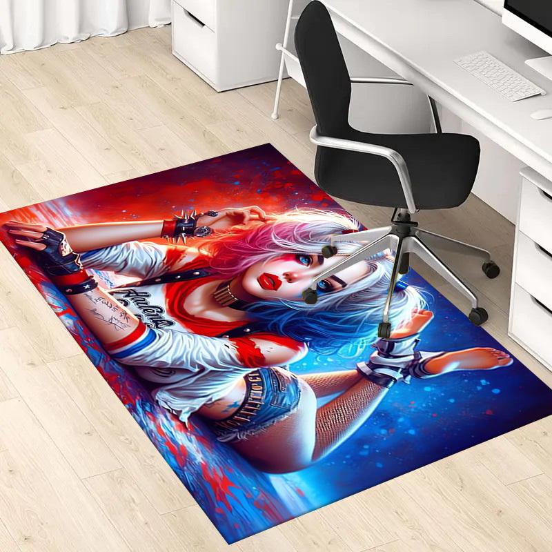 1pc Office Carpet Chair Mats Harleen Quinzel Perfect for Office Chairs, Living Rooms, Or Bedrooms,Polyester Carpet.HDT004