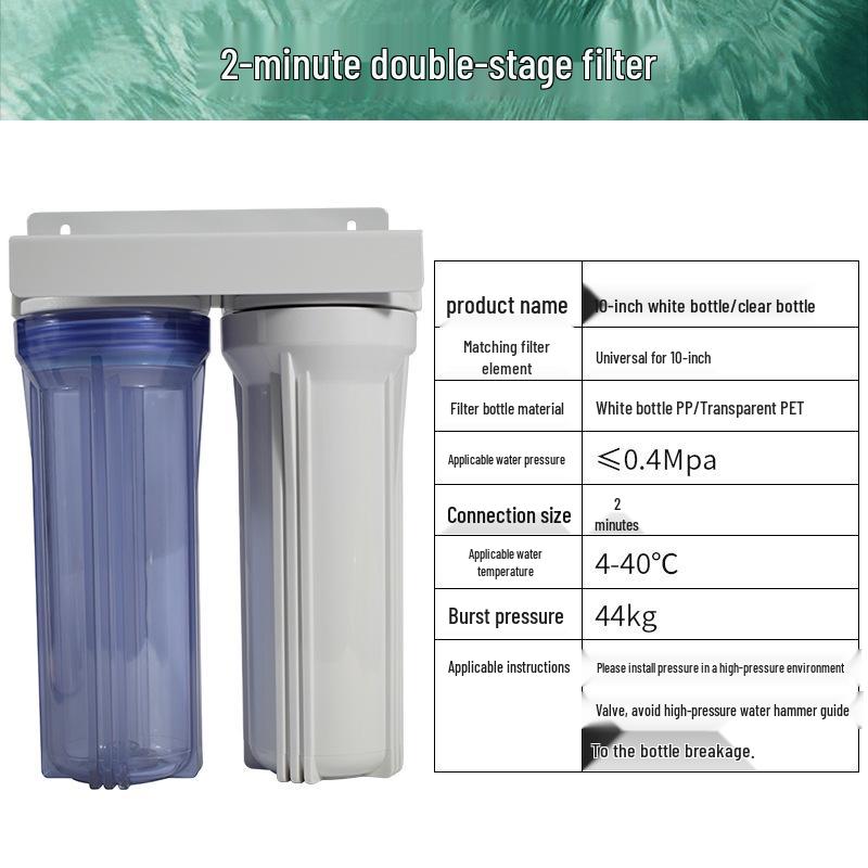 Enhanced Dual-Stage High-Flow Kitchen Water Purifier with 4-Point Pipe Pre-Filter