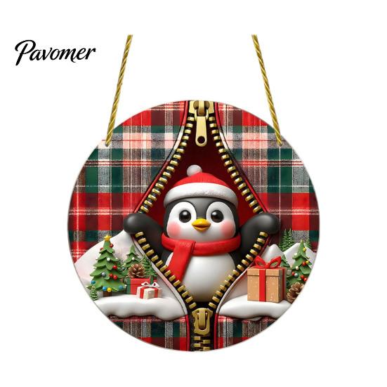 Indoor Holiday Home Ornaments Double-sided Acrylic Christmas Hanging Ornaments, Xmas Cartoon Snowman/Penguin/Gingerbread Man/Santa Claus Lightweight