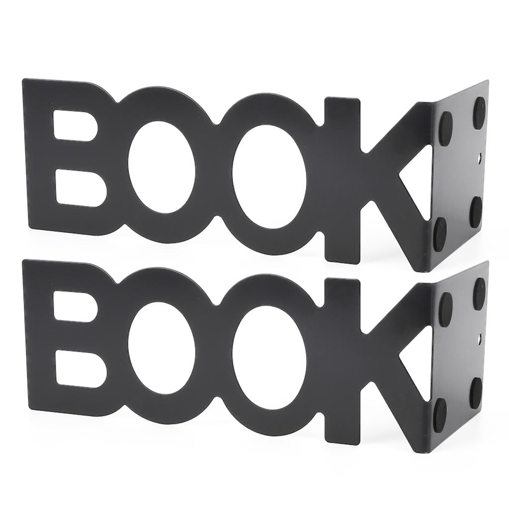 1Pair BOOK Characters Shape Book Stand Metal Bookends for School Home Table Decor(140mm)