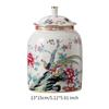 Porcelain Tea Canister Decorative Flower Vase for Tabletop Livingroom Office