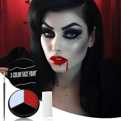 1 boîte blanc rouge noir visage corps peinture baseball softball jeux de sport coloré yeux visage kit de peinture Halloween fêtes à thème peinture à l'huile corporelle anti-transpiration
