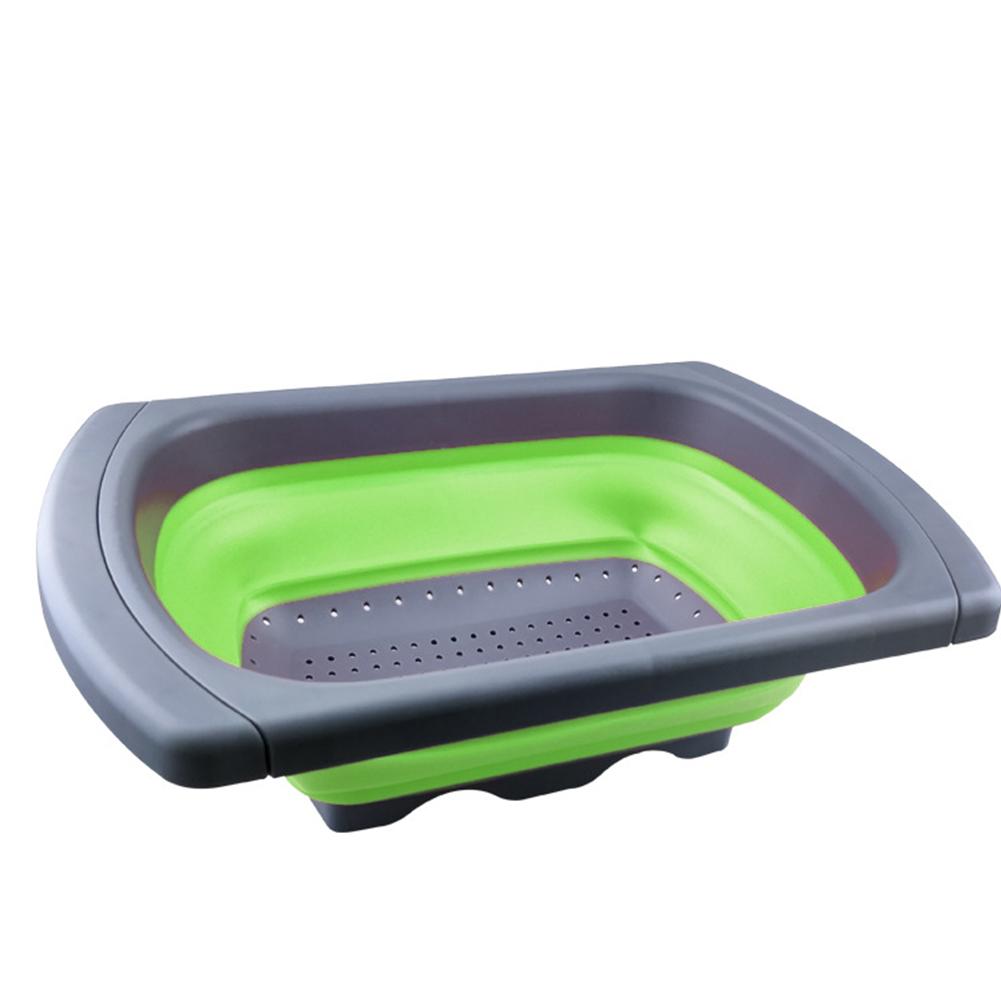 Square Stretchable Draining Basket Colander Kitchen Retractable Strainer Vegetable Storage Rack
