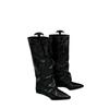 Pointed buckle pleated pile boots women's 2025 spring and autumn new hot girl punk style knight boots long boots tide
