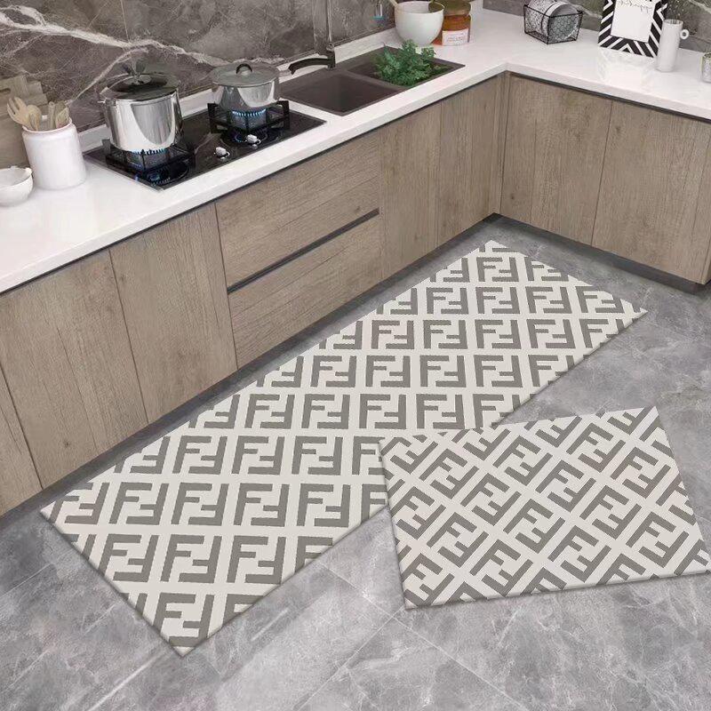 Stylish Non-Slip Kitchen Floor Mats: Dirt-Resistant, Water-Absorbing, Oil-Absorbing, Long Combination Set