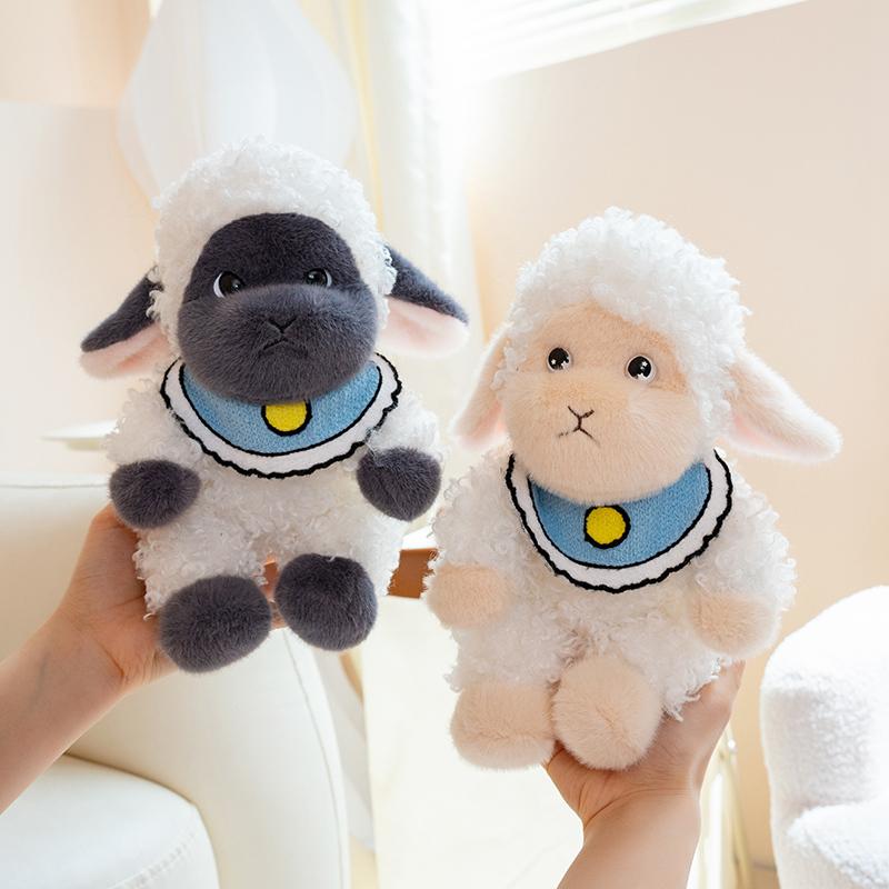 Cute Sheep Plush Toys 17/27Cm Lamb Stuffed Doll Kawaii Room Decor Toys Keychain Backpack Pendant Car Key Holder Birthday Gifts