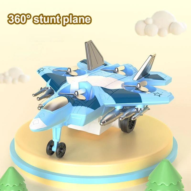 Mini Inertial Sliding Airplane Model for Kids 360 Degree Rotation Pull Back Aircraft Toy for Boys' Gift Educational Vehicle Toy