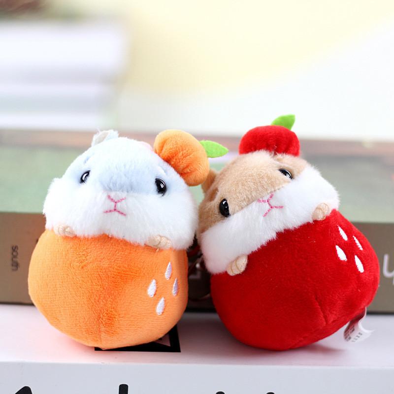 Adorable Mini Plush Hamster Keychain Soft Stuffed Animal Bag Charm Toy Cute