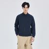 Men's Customizable Zippered Stand-Up Collar Hoodie with Double-Sided Jacquard Logo Print