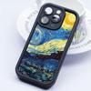 Abstract Oil Painting Phone Case for iPhone 17 16 15 14 13 12 11 Air Pro Max Plus Black Soft TPU Shockproof Cover