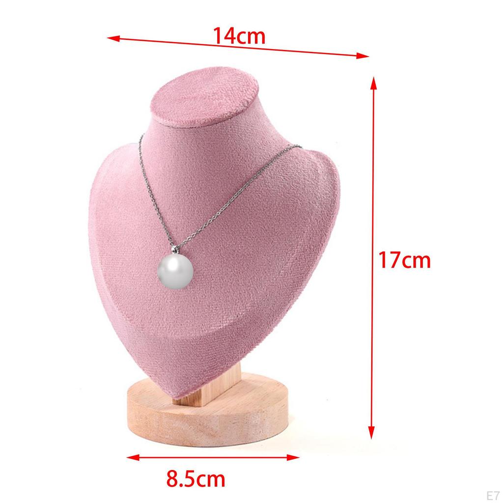 Deluxe Velvet Necklace Stand with Decorative Base
