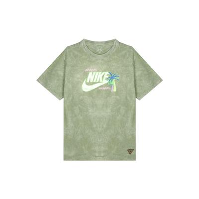 Alphabet Logo Rundhals Kurzarm T-Shirt Herren Tops Matcha FB9789-386