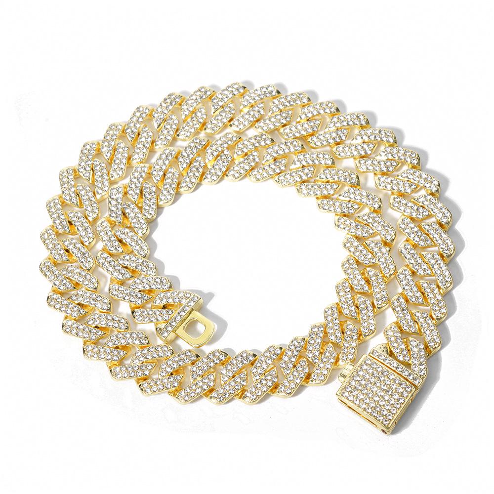 Gold Cuban Chain Diamond Pet Collar & Leash for Cats and Dogs