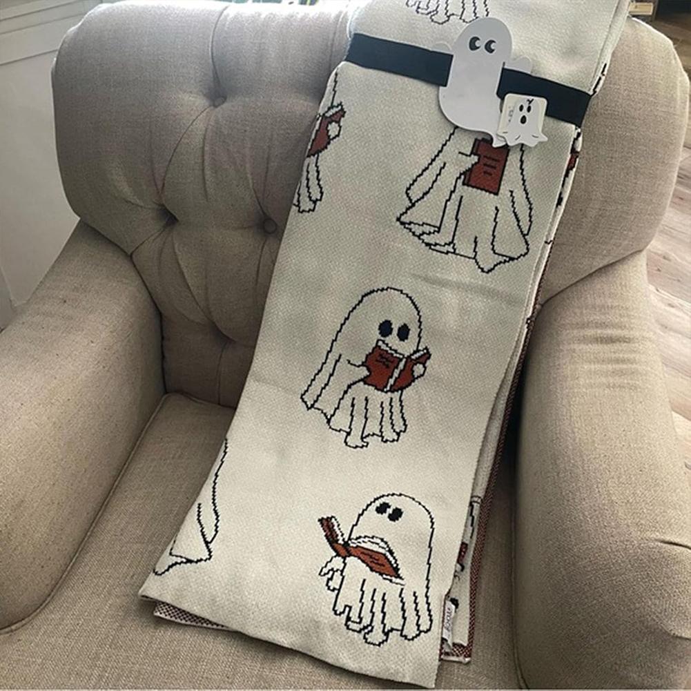 Halloween Blanket Ghost Reader Blanket Scene Decor Festivals Decor Room Home Offices Theme Party Halloween Sofa Decor