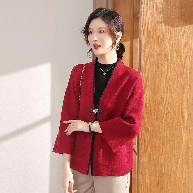 

Xuexi Mid-aged Women s Autumn Knit Cardigan 2XL
