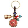 Brass Ghost Coin Pendant: Copper Bag Ornament with Red Oil Bagua Design