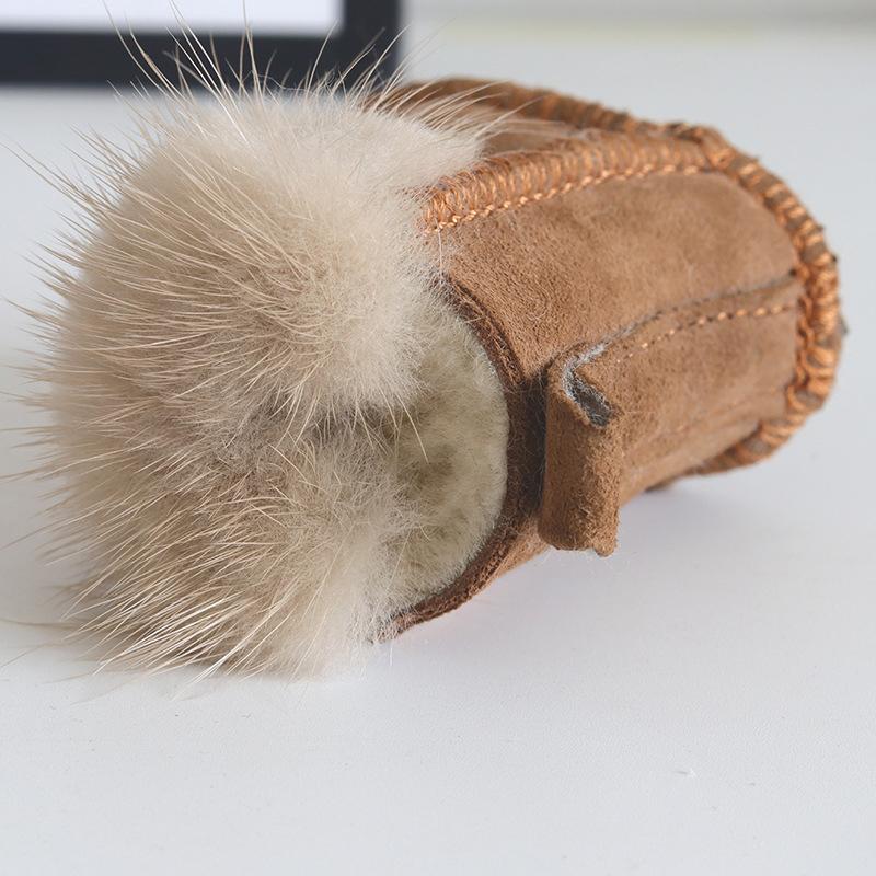 Yogodlns Cute Fur Hand-sewn PU Leather Bag Pendants Fashion Women Couple Gift Handbag Backpack Accessories
