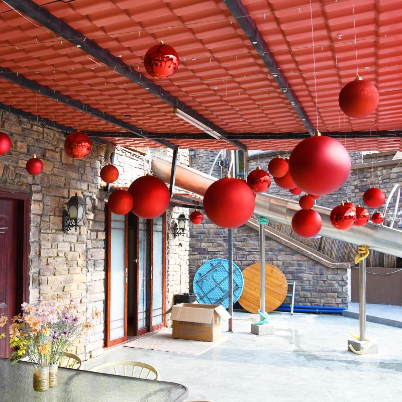 6-30cm Christmas Ornaments: Shiny, Matte & Glitter Balls In Gold, Silver, Red & Green - Plastic Tree Decorations