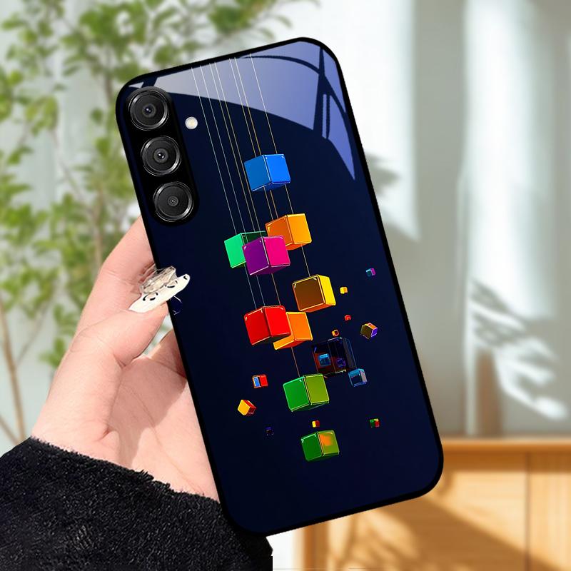 For Samsung A25 A26 Cute Case A35 A36 A55 A56 5G Tempered Glass Phone Cover For Galaxy A15 4G 5G Hard PC Glass Protective Fundas