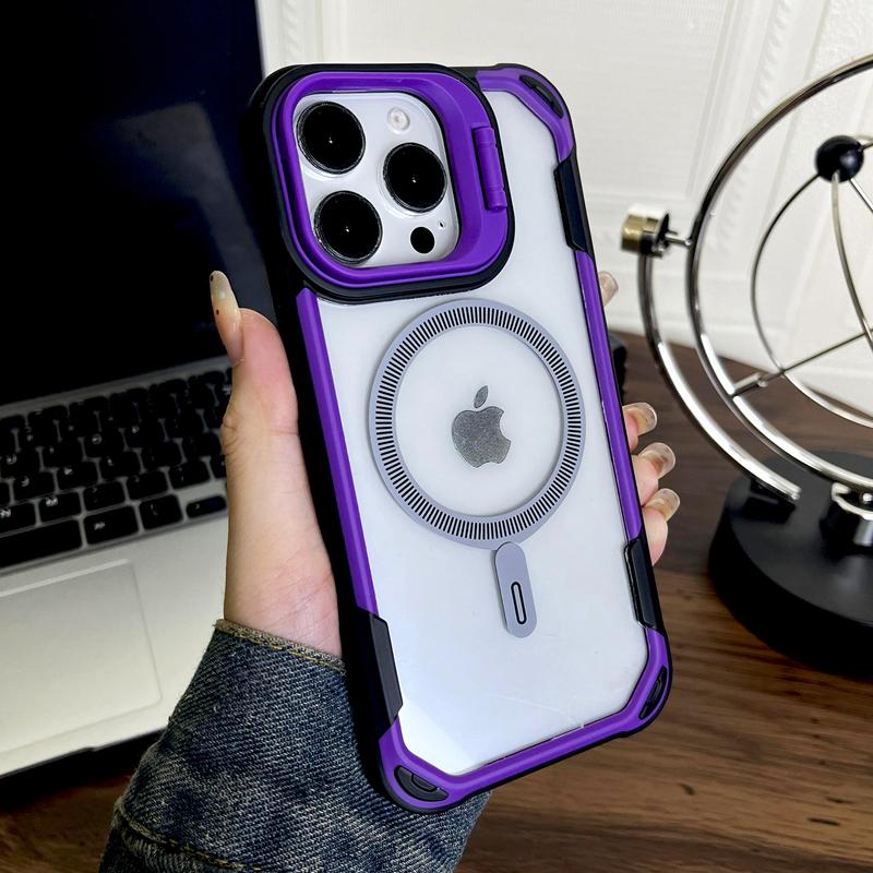 Shockproof Armor Transparent Magnetic Phone Case For iPhone 16 15 14 13 12 Pro Max Plus 11 For Magsafe Adsorption Cover