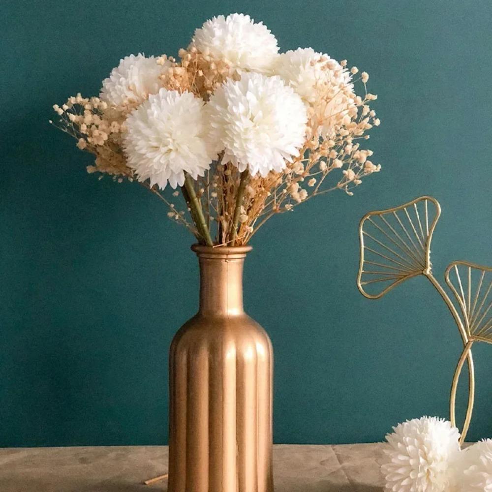 5 Stück Künstliche Hortensienblüten Bouquet für Zuhause Blumengesteck Dekoration Hochzeitstafel Weihnachtsdekoration Löwenzahn