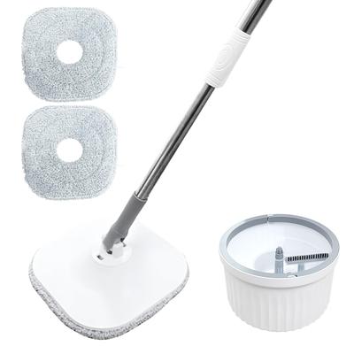 Rotating Mop Microfiber 2 Bucket Floor No Pedal Mop, Cleaner, Mop, Pieces, Flooring, Included, Cleaning, Spinning, Wiping,