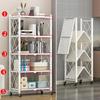 Installation-Free Multilayer Bookshelf Multifunctional Floor Type Microwave Oven Rack Foldable Movable Living Room Storage Rack