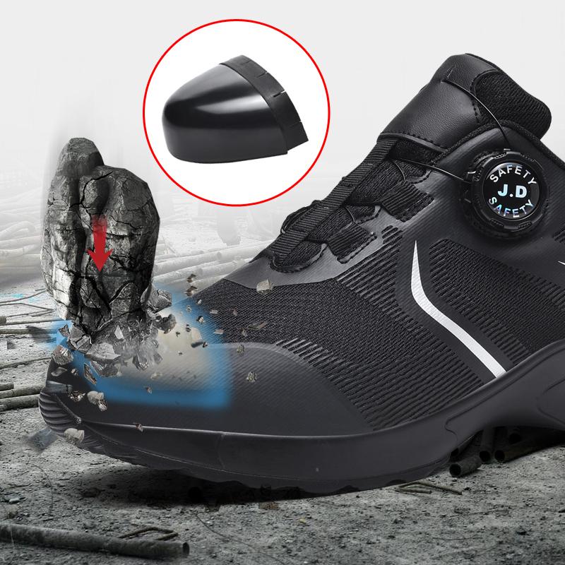 Rotary Button New Safety Shoes for Men Anti-impact and Anti-piercing Work Shoes Air Cushion Fashion Men's Sports Shoes