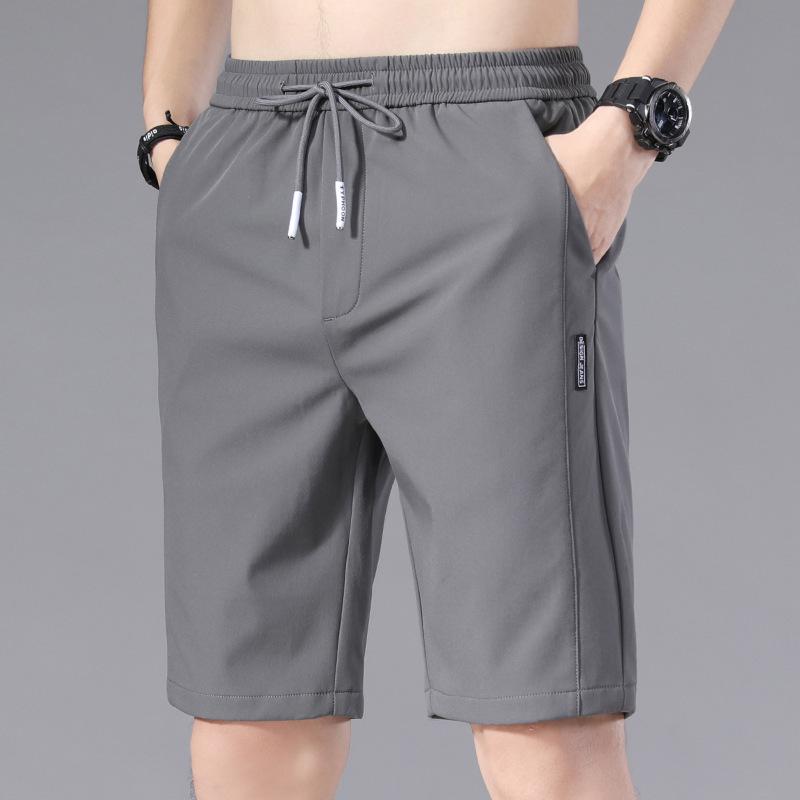 Men's 2024 Summer Korean Ice Silk Elastic Beach Shorts