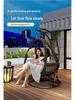 Outdoor Double Swing Rocking Chair Set with Table & Hanging Chair for Balcony or Courtyard Leisure