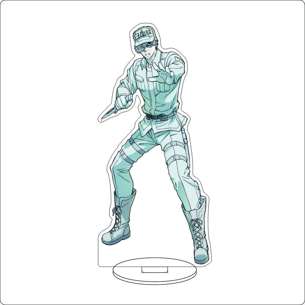 16CM Anime Cells At Work Cosplay Acrylic Stand Ornaments Macrophages Platelet Red Blood Cell Leukocyte Figure Stand Gifts