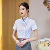 Teluoman Women's New Chinese Style Short Sleeve Work Shirt