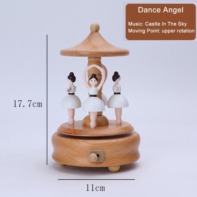 

D2 Carousel Musical Box Wooden Music Box Wood Crafts Retro Birthday Gift Vintage Home Decoration Valentine s Day Gift Girlfriend